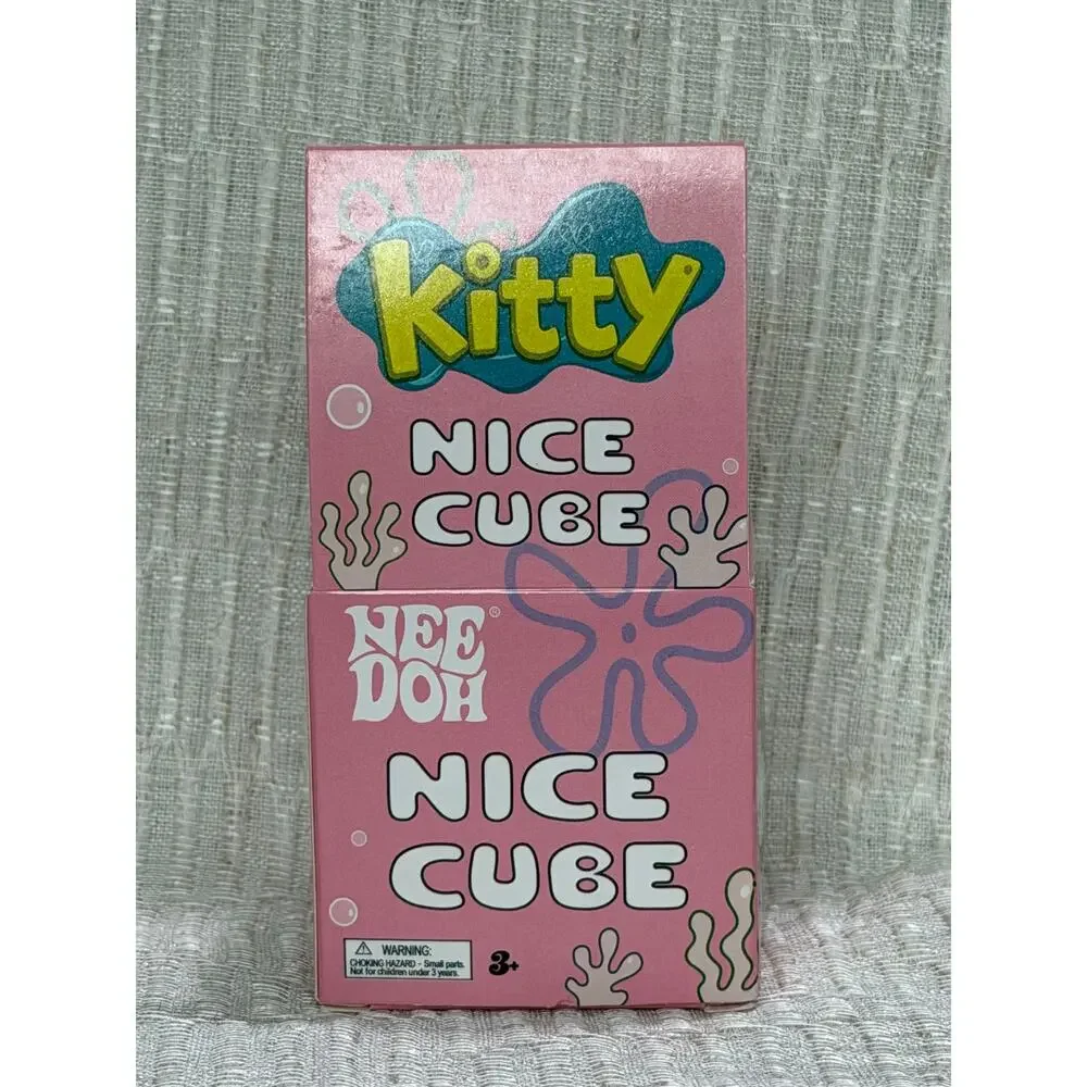 Needoh Hello Kitty Nice Cube, Pink Glitter Squishy Cube, New Unopened